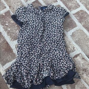 Polo Ralph Lauren Floral Kids Dress - Navy and White